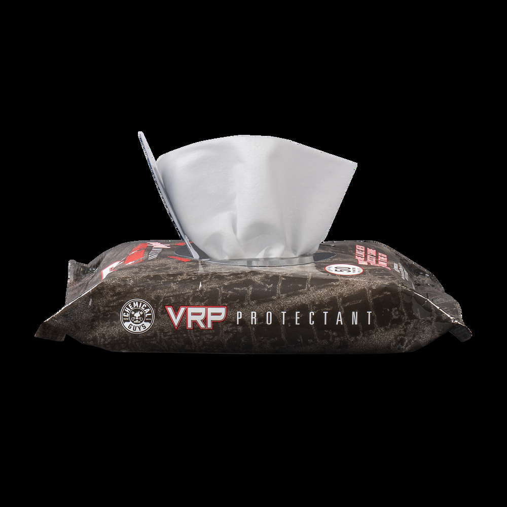 Chemical Guys VRP Vinyl, Rubber & Plastic Protectant Wipes, Clear, 50-pk