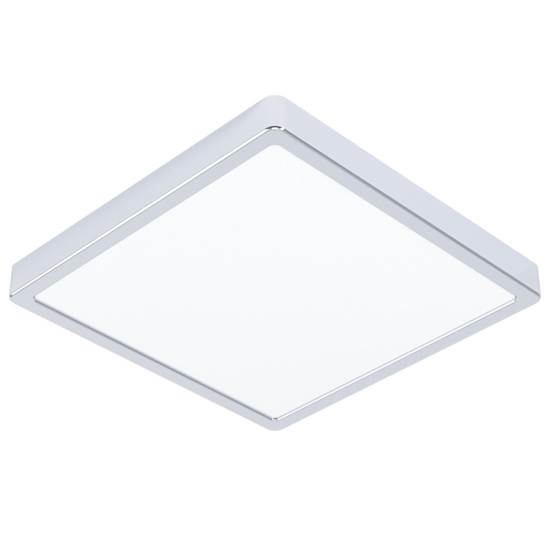 Plafonnier LED Fueva 5 chrome 28,5 x 28,5 cm blanc neutre 2500 lm 20,5 W EGLO