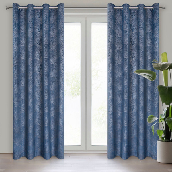 Zasłona Welwetowa Na Przelotkach Pierre Cardin GOJA 140x250 Granatowa