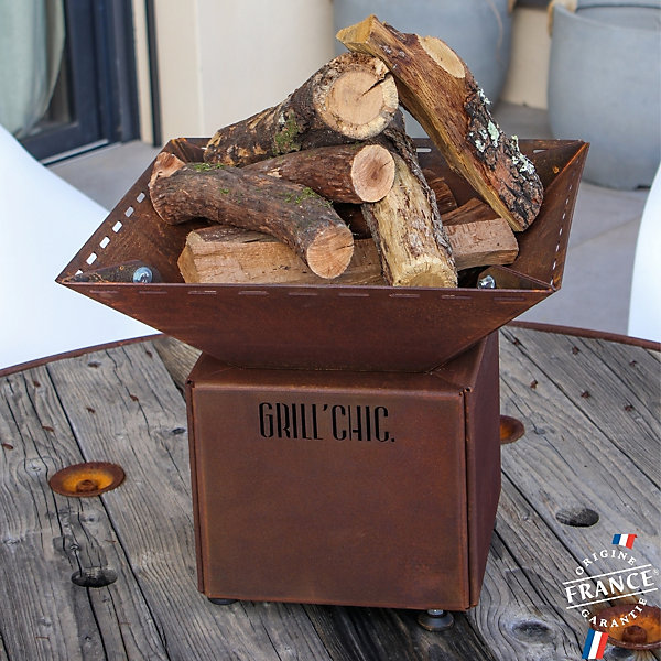 Bol A Feu Mini Cevenol Corten Carre 42 Simple Cuve