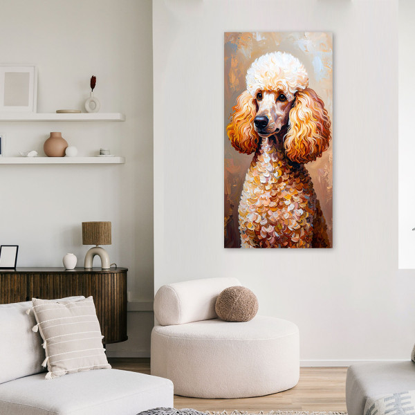 Feeby Obraz canvas nowoczesny do salonu biura, Pudel Pies Zwierzę 40x80