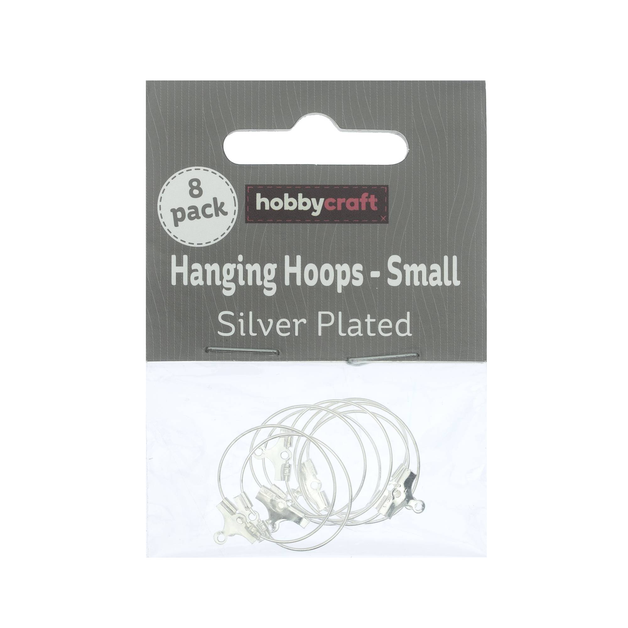Silver Plated Hanging Hoops 15mm 8 Pack