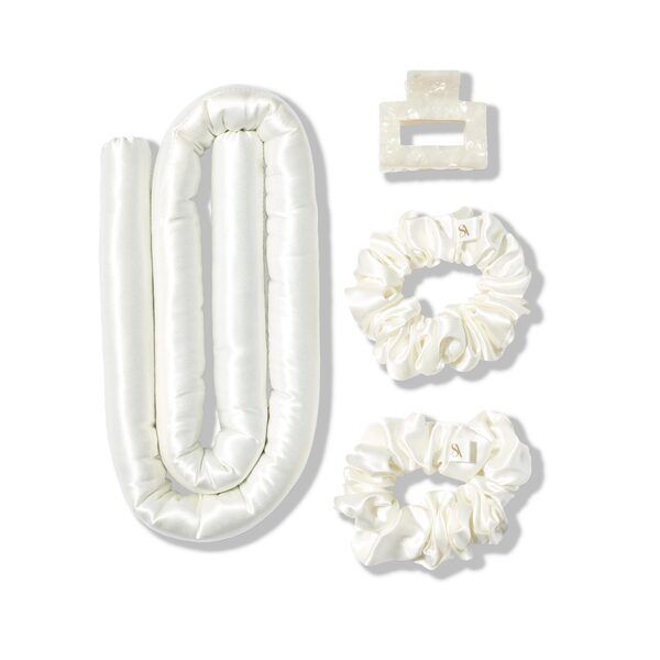 Silk Addict 100% Mulberry Silk Heatless Curlers Set - Ivory