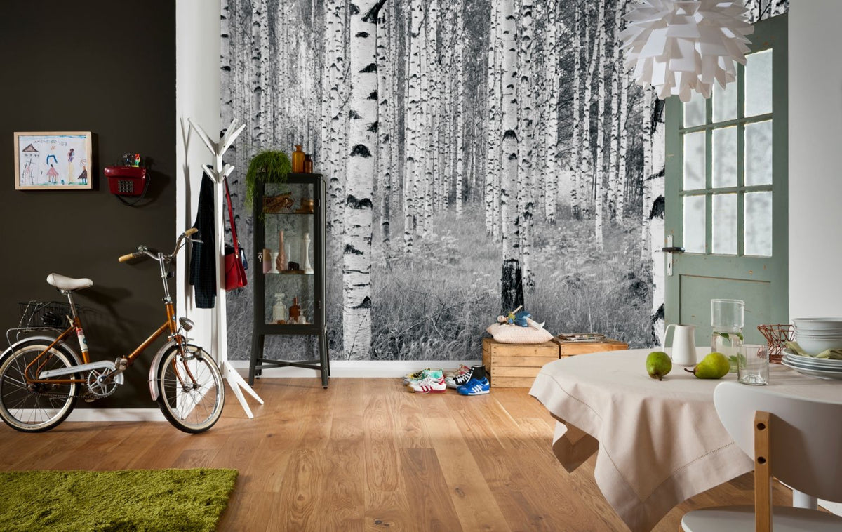 Komar fotobehang Woods zwart wit - 368 x 248 cm - 611122