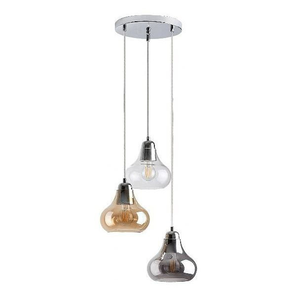 Lampa wisząca chromowana kolor dymny Jezabel 3xE27x60W Rabalux