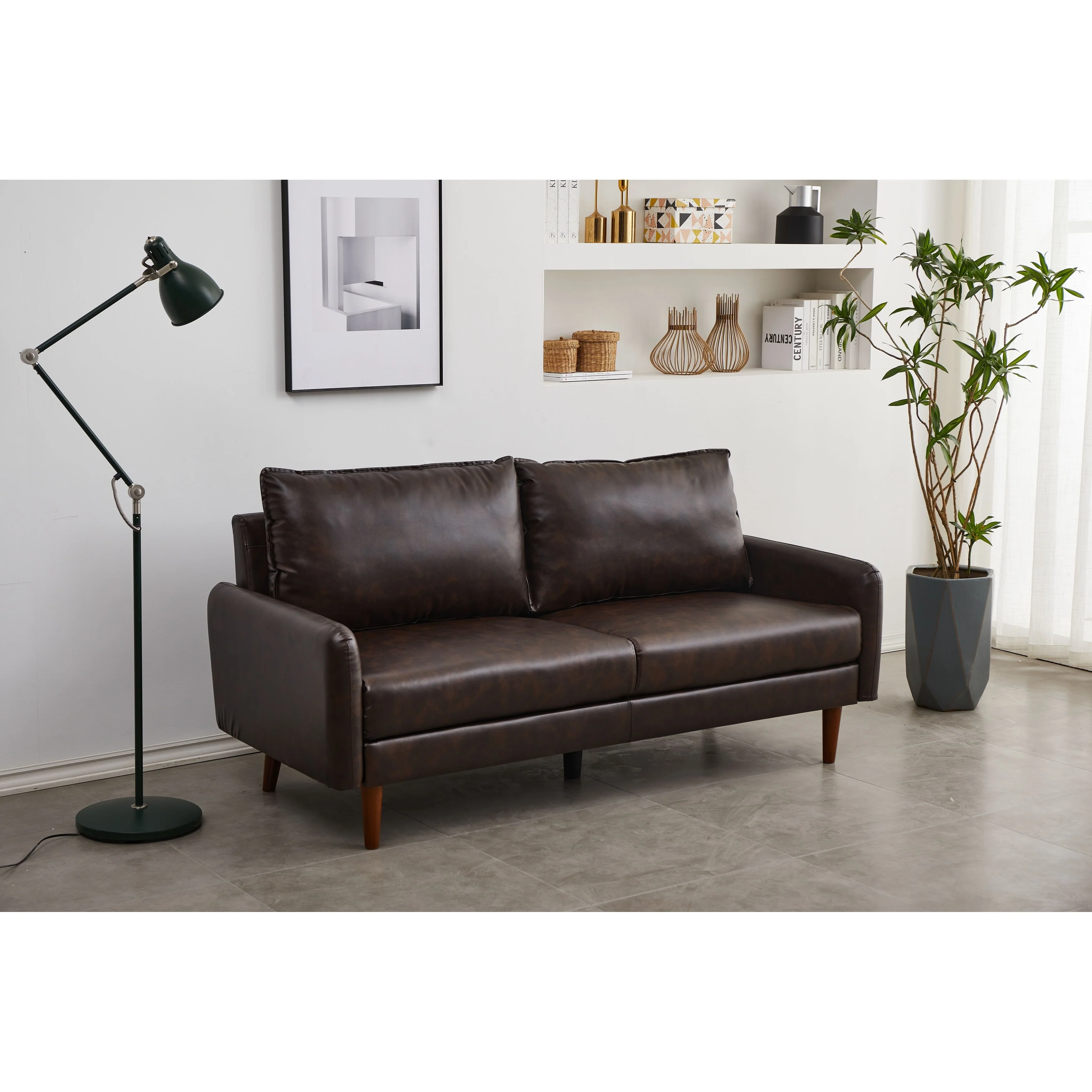 Faux leather 70'' Square Arm Sofa