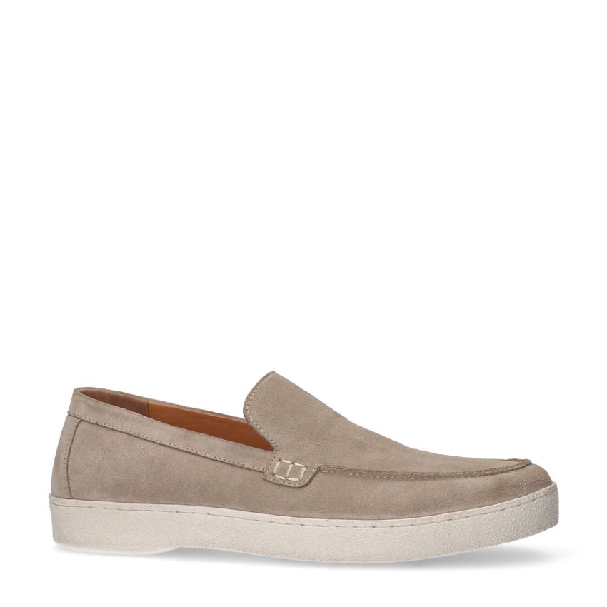 Manfield Beige suède loafers