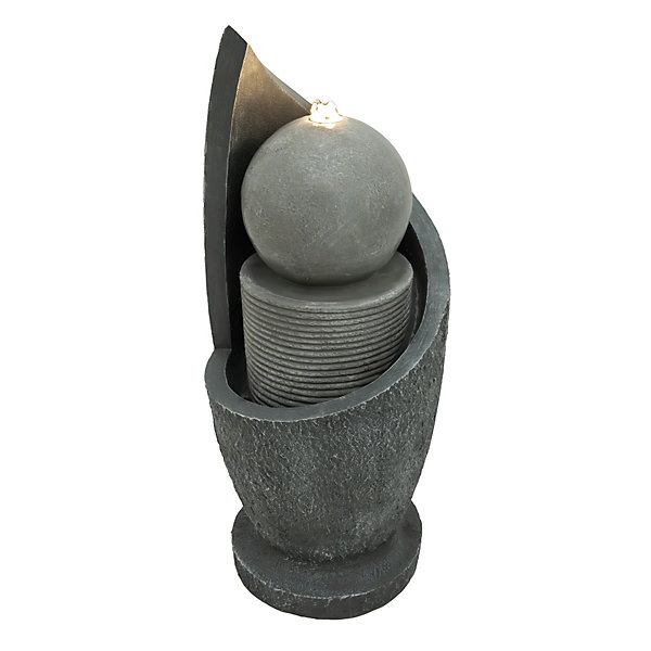 Fontaine de Jardin Zen Cascade Avec éclairage LED Blanc Chaud &Brosse à Nettoyage