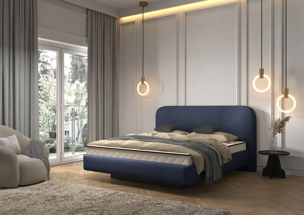 Bedframe Rosello 180 x 200 cm chenille met opbergruimte incl. matras