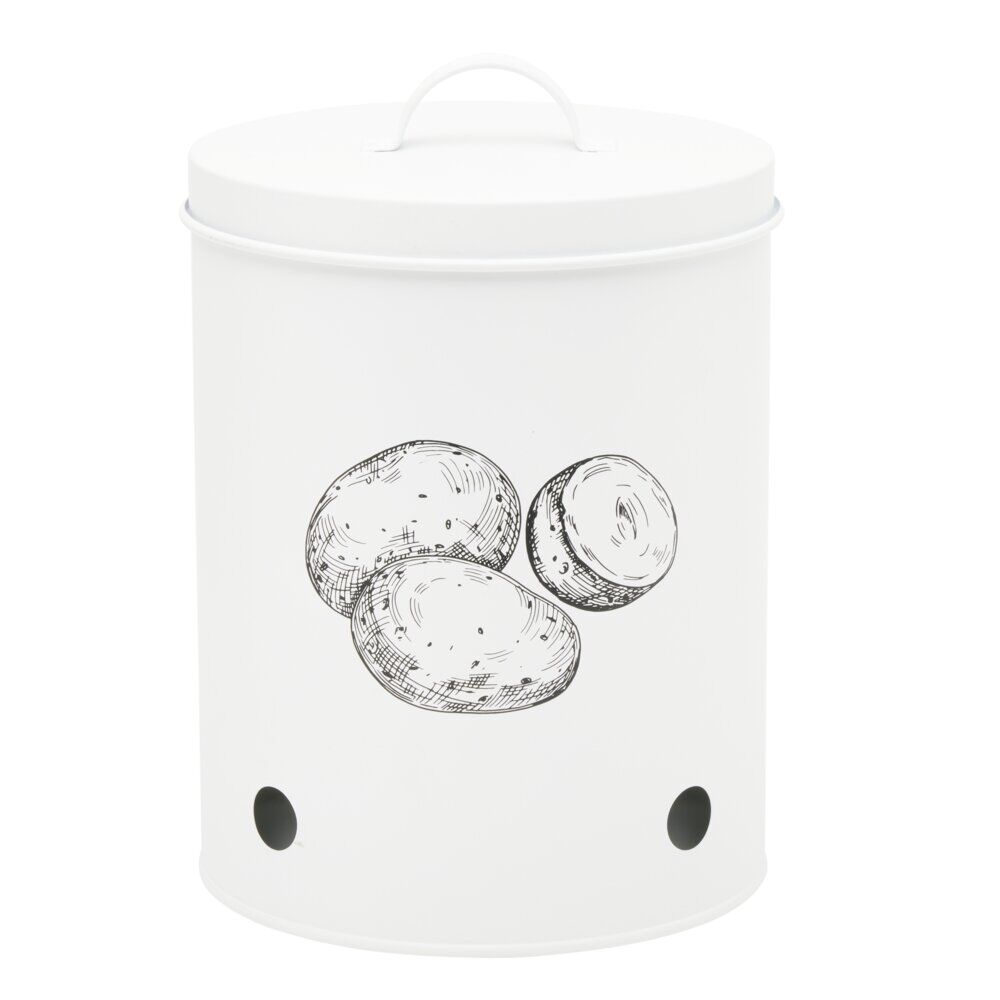 BoÎte de conservation pour pommes de terre en métal blanc