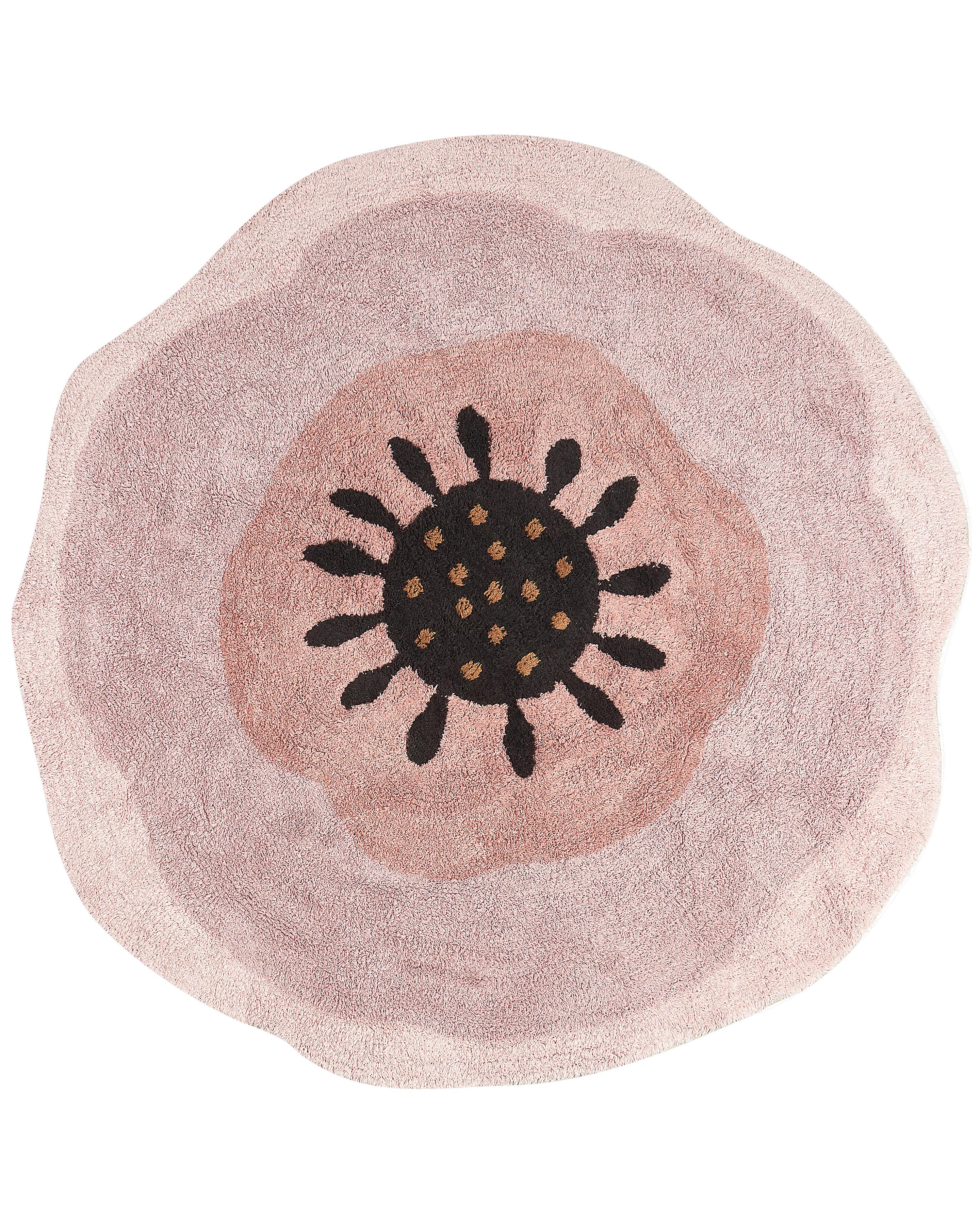 Kids Rug KHARAT Pastel Pink ? 140 cm Cotton