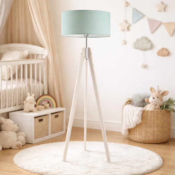 Lampa stojąca abażur Heban/ Szary Melanż (Beton)