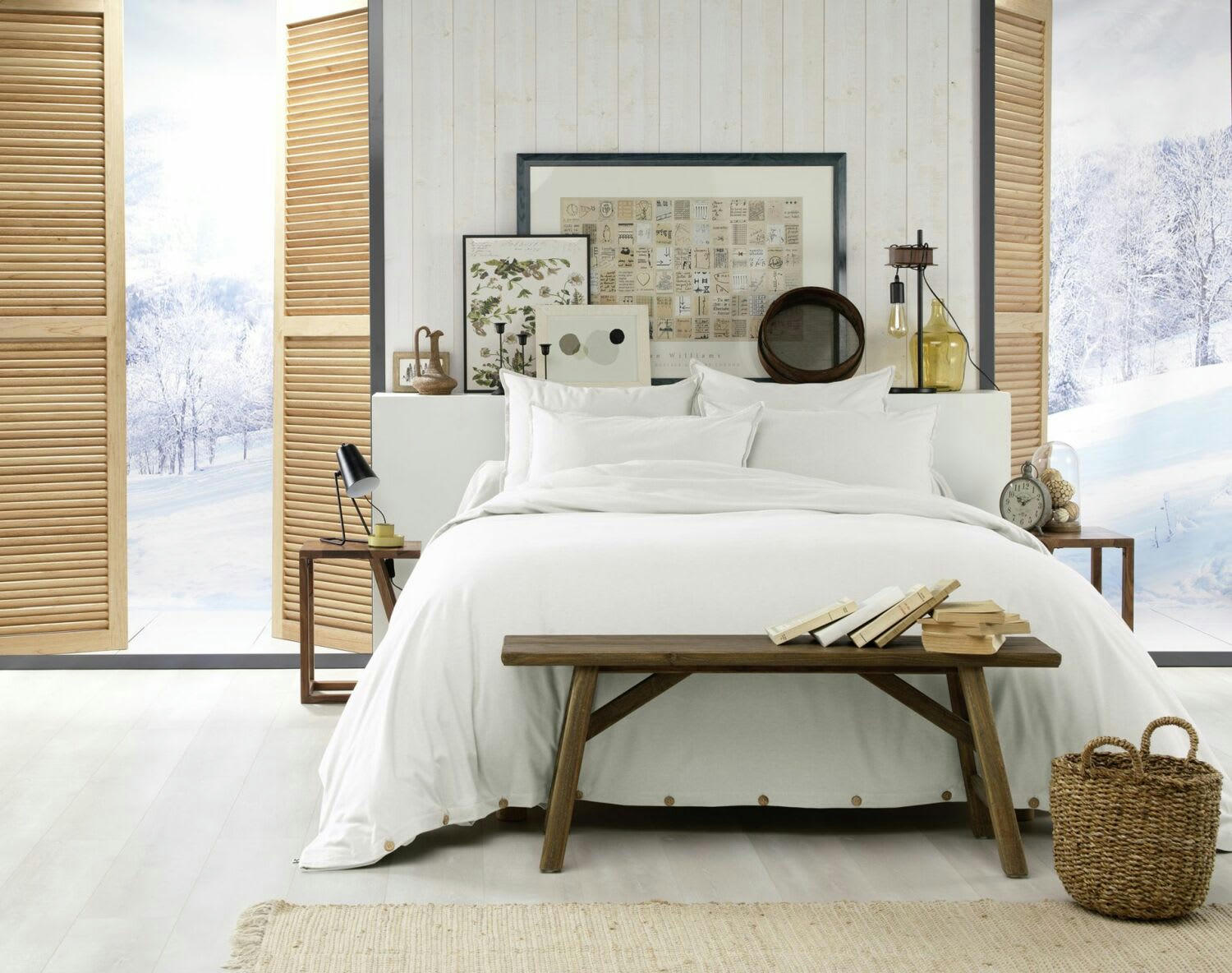 BLANC - Housse de couette flanelle blanc 220x240 cm