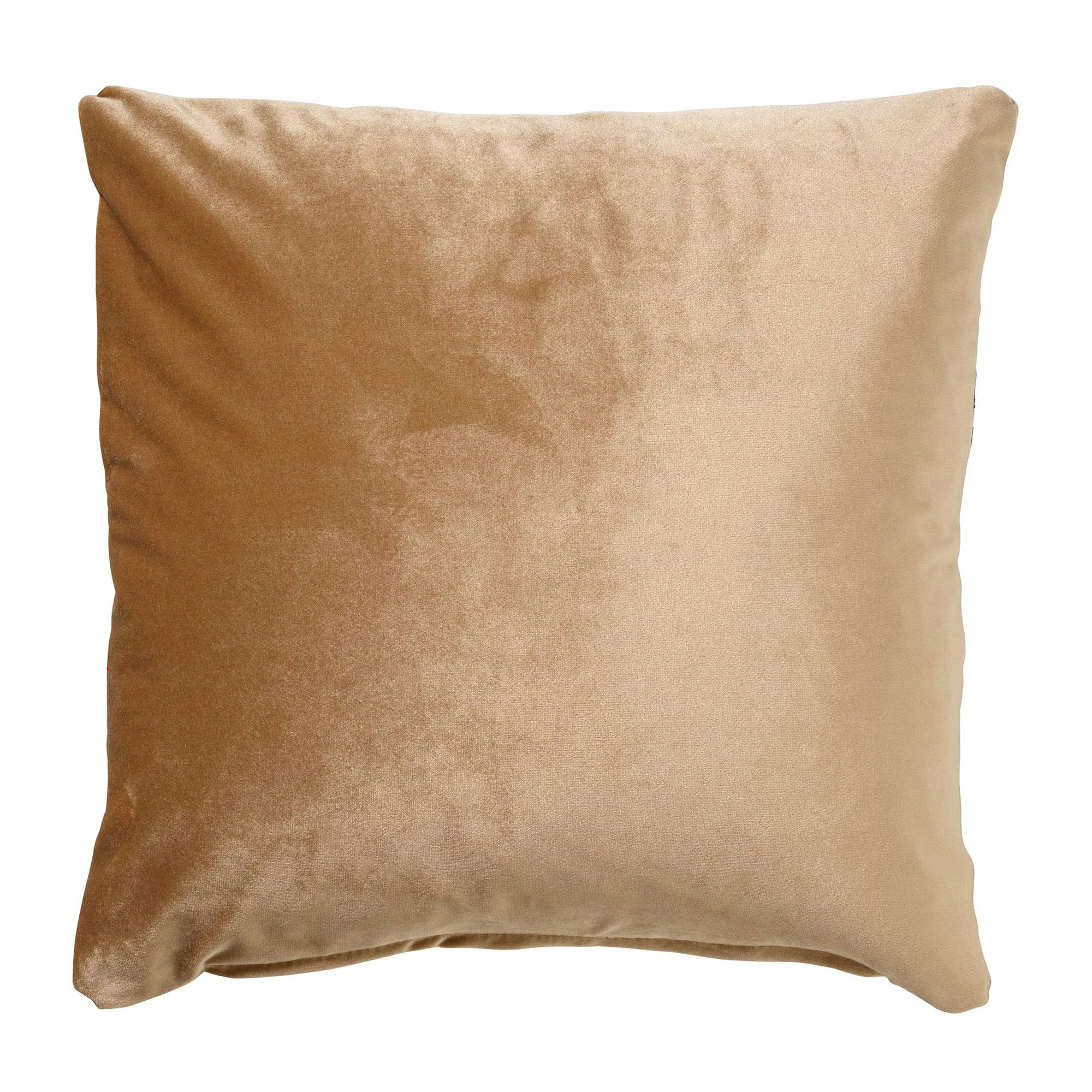 - Coussin beige en velours 45x45 cm avec imprimé animalier