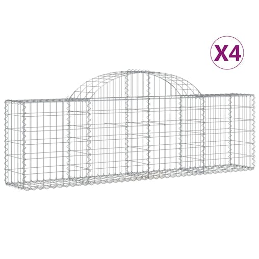 NNEVL Arched Gabion Baskets 4 pcs 200x30x60/80 cm Galvanised Iron