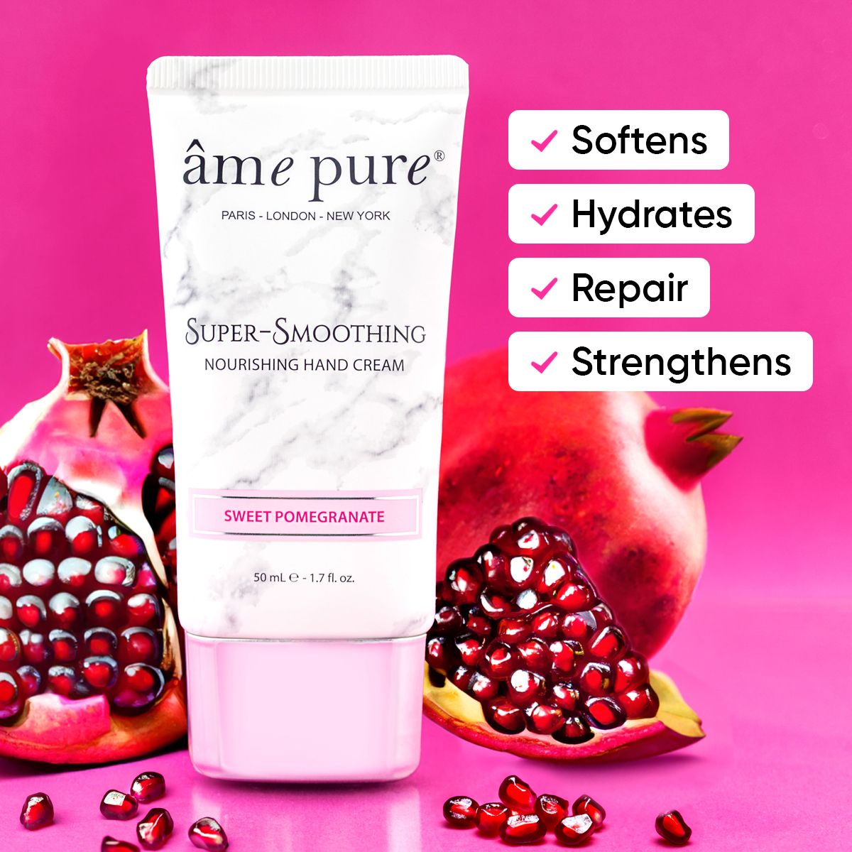 âme pure SUPER-SMOOTHING HAND CREAM 3-Pack - For Dry Hands With Vitamin E