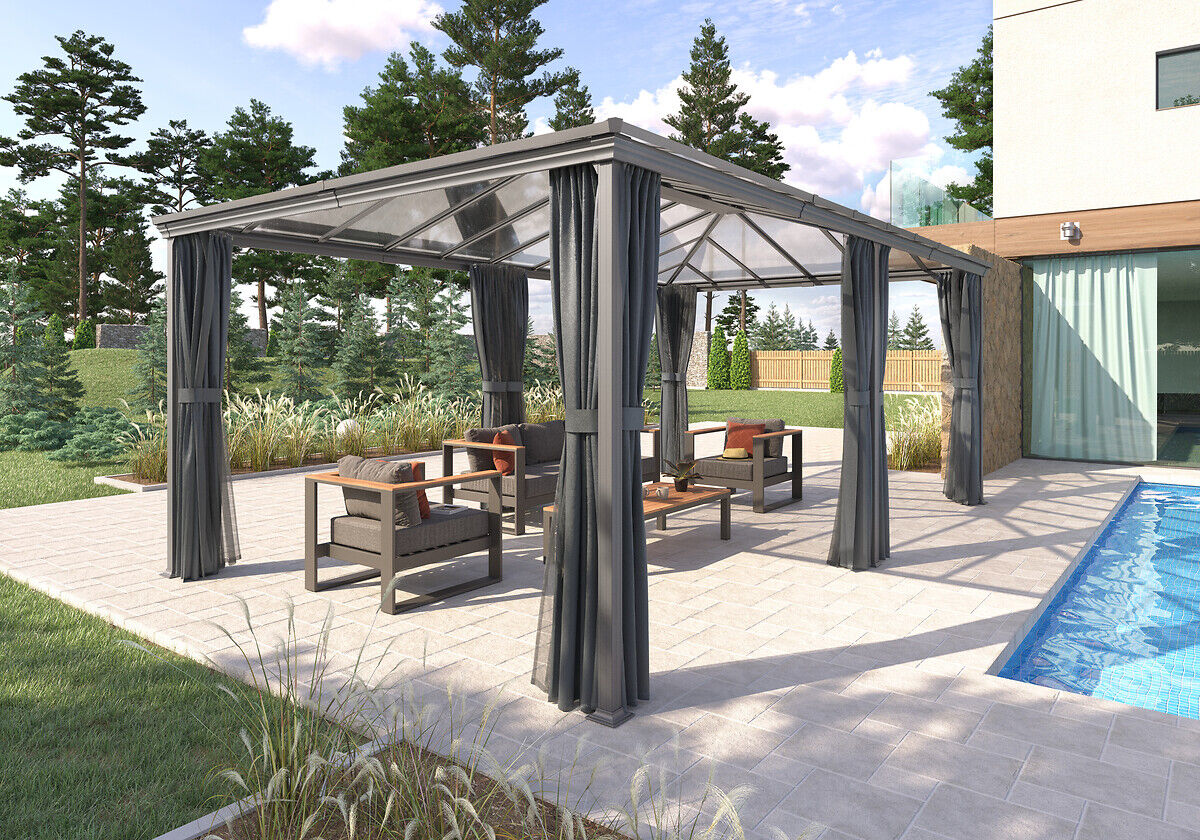 Pérgola Belize Cinza Graphite 6x3,6M