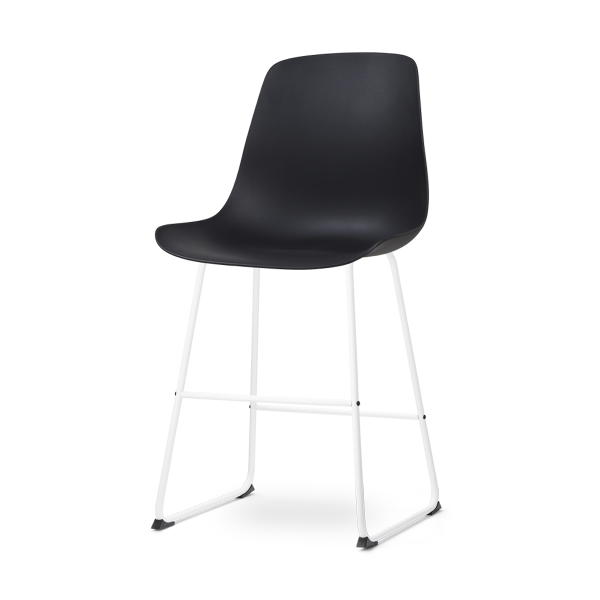 Nolon Nino-Pip Barkruk Zwart - Kunststof - Wit Onderstel - 65 cm