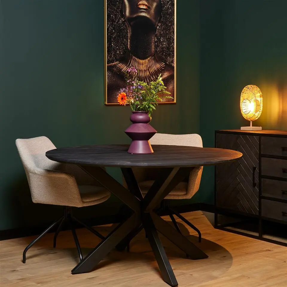 StarFurn - Ronde eettafel New York - ?130 cm - zwart