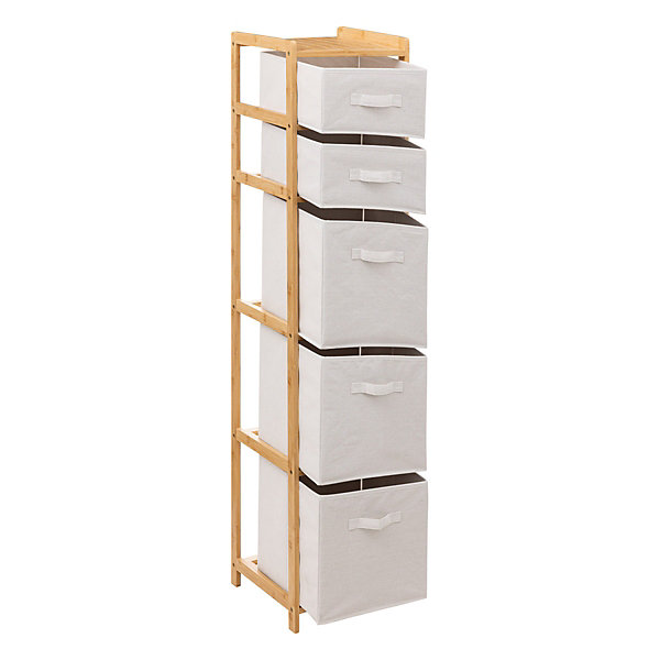 Meuble Etagère en Bambou avec 5 paniers H 144.3 cm