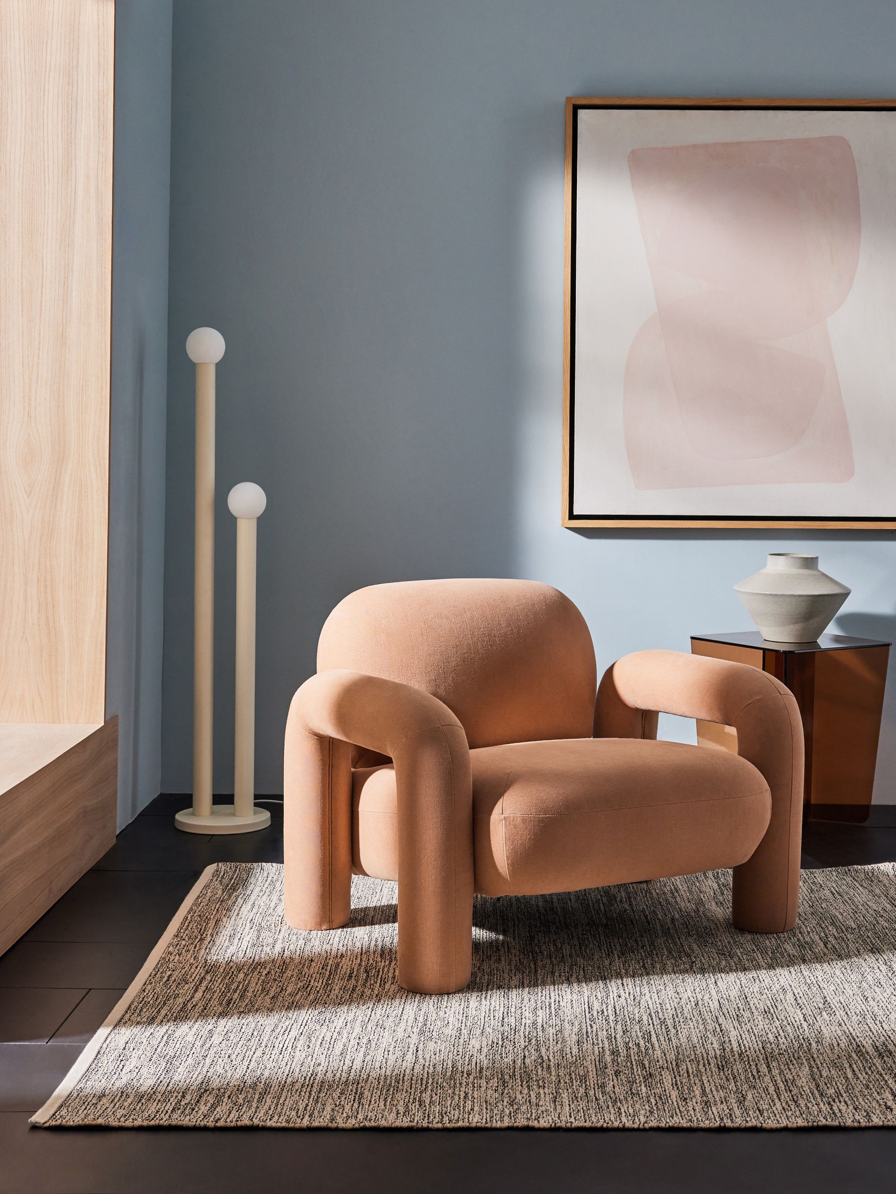 Bobo Accent Chair in Tea Rose Pink