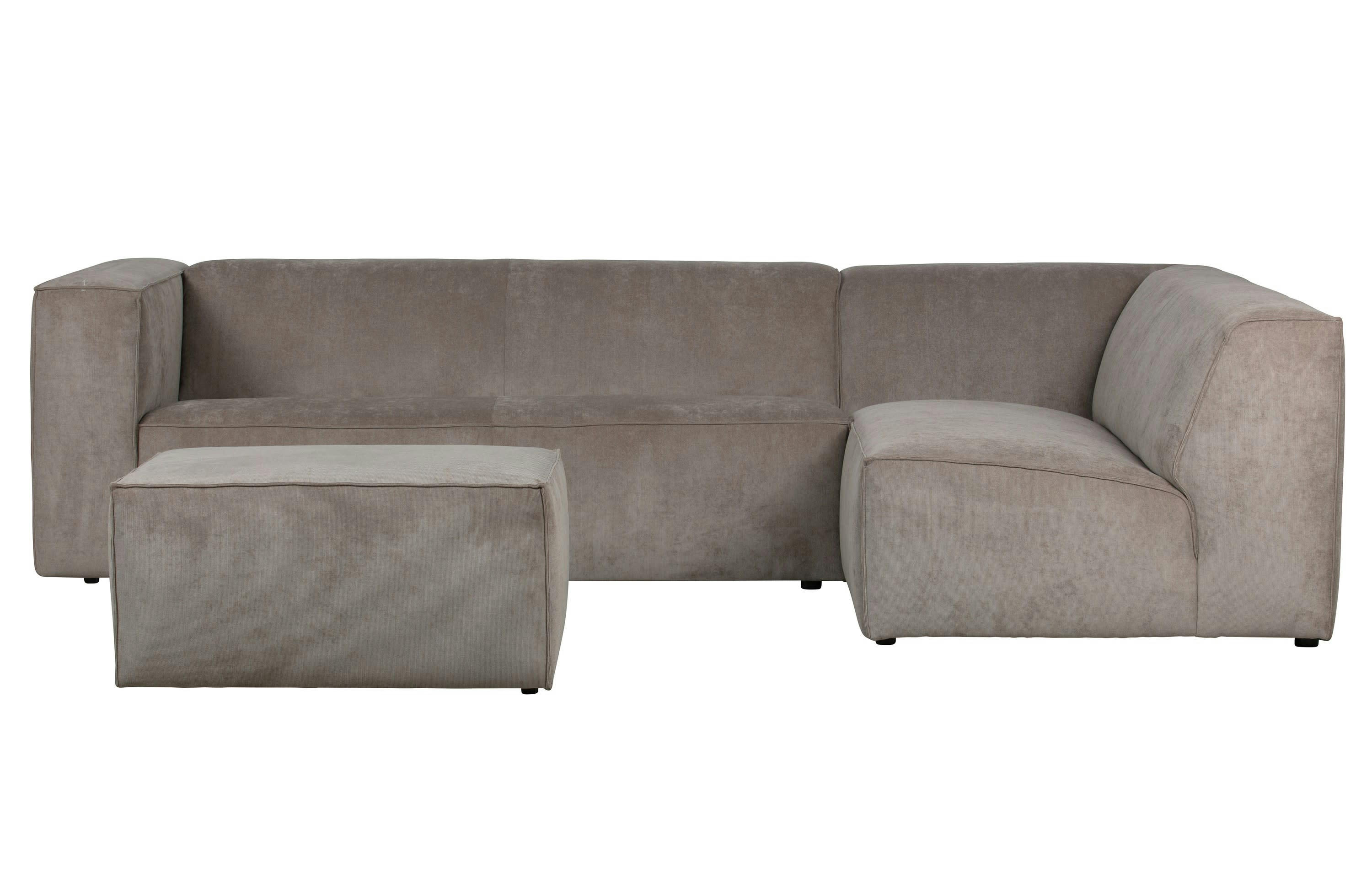 LAZY - Canapé d'angle droit 3 places en tissu kris