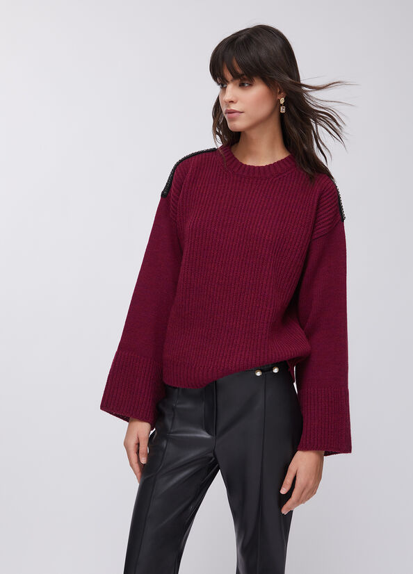 Maglia in lana con strass