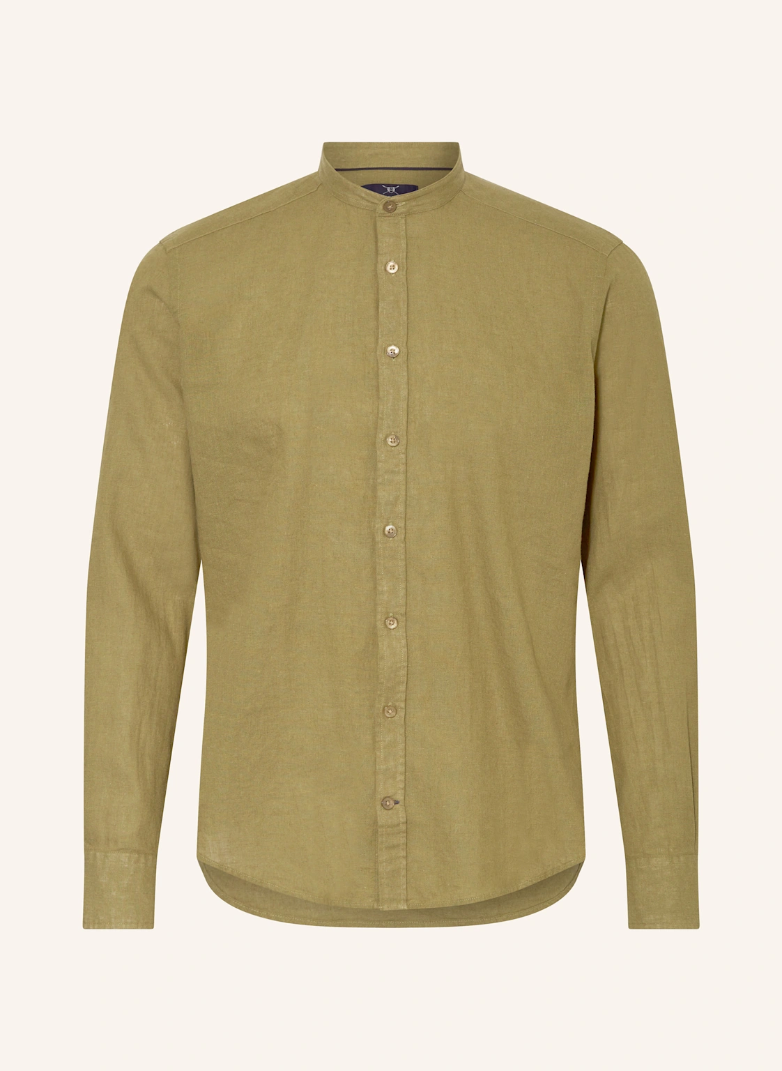 STROKESMAN'S Hemd Regular Fit mit Leinen und Stehkragen