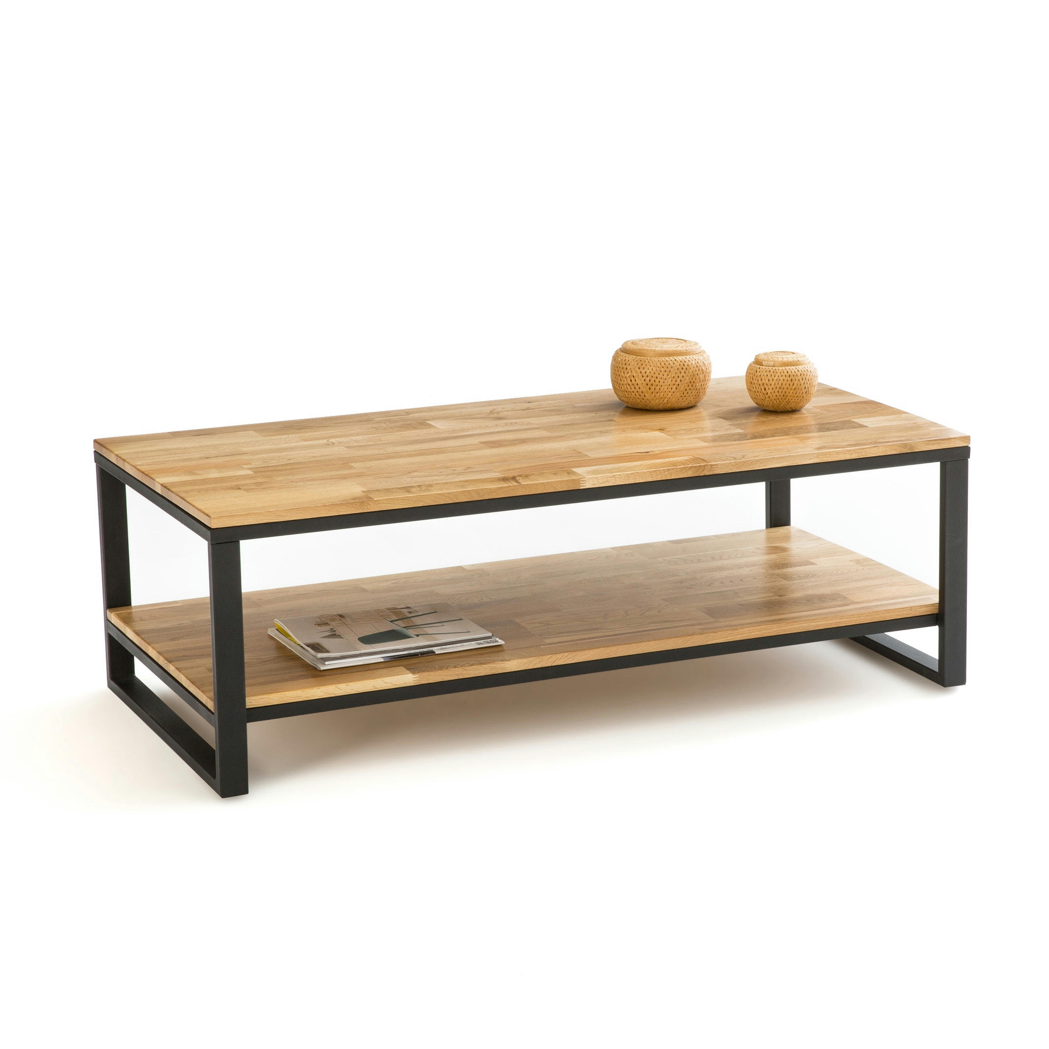 Table basse chêne et acier, Hiba