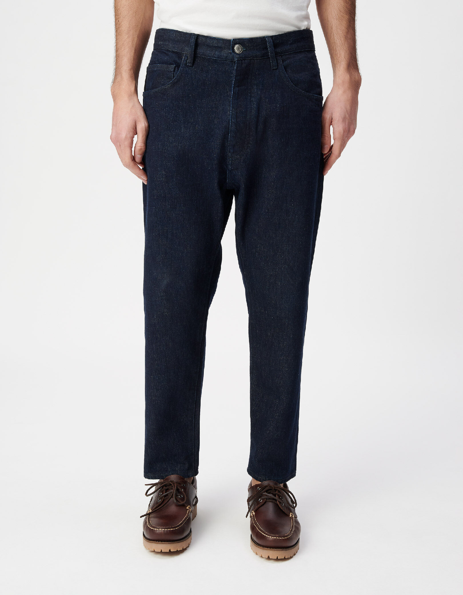 Jean gaucho bleu brut cropped Homme