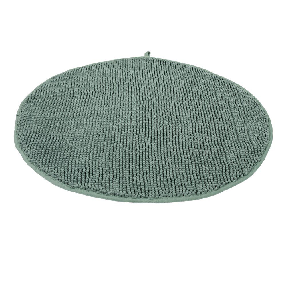 Tapis de bain chenille rond Ø70cm polyester orange