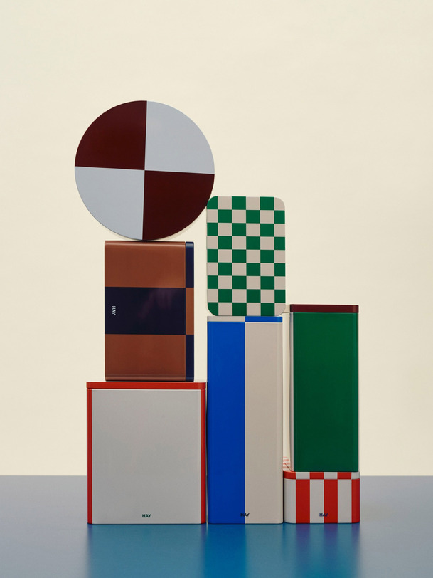 Boite en metal vert/blanc - hay vert