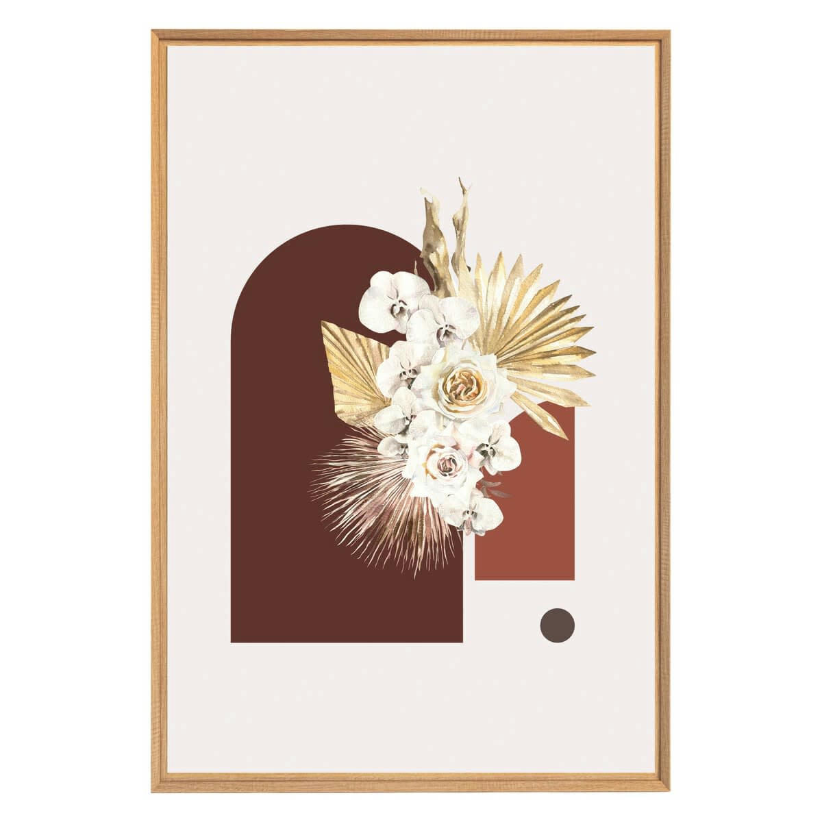 ABSTRAIT - Tableau mural encadré illustration fleurie 65x97 cm