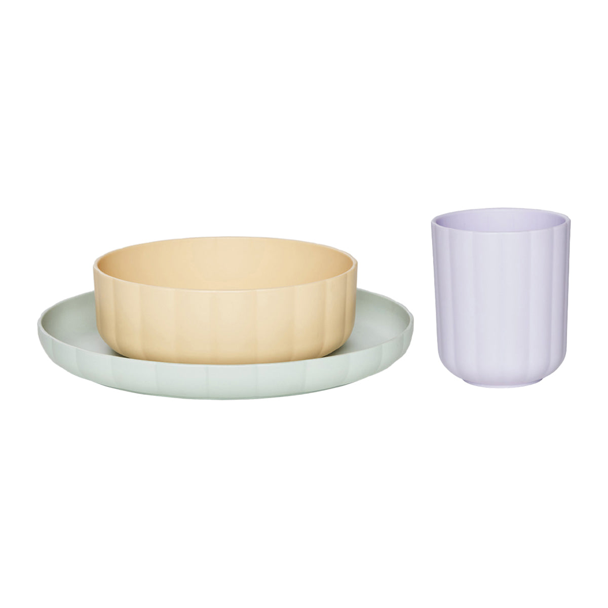 OYOY MINI Pullo Serviesset 3-delig - Mint / Vanille / Lavendel