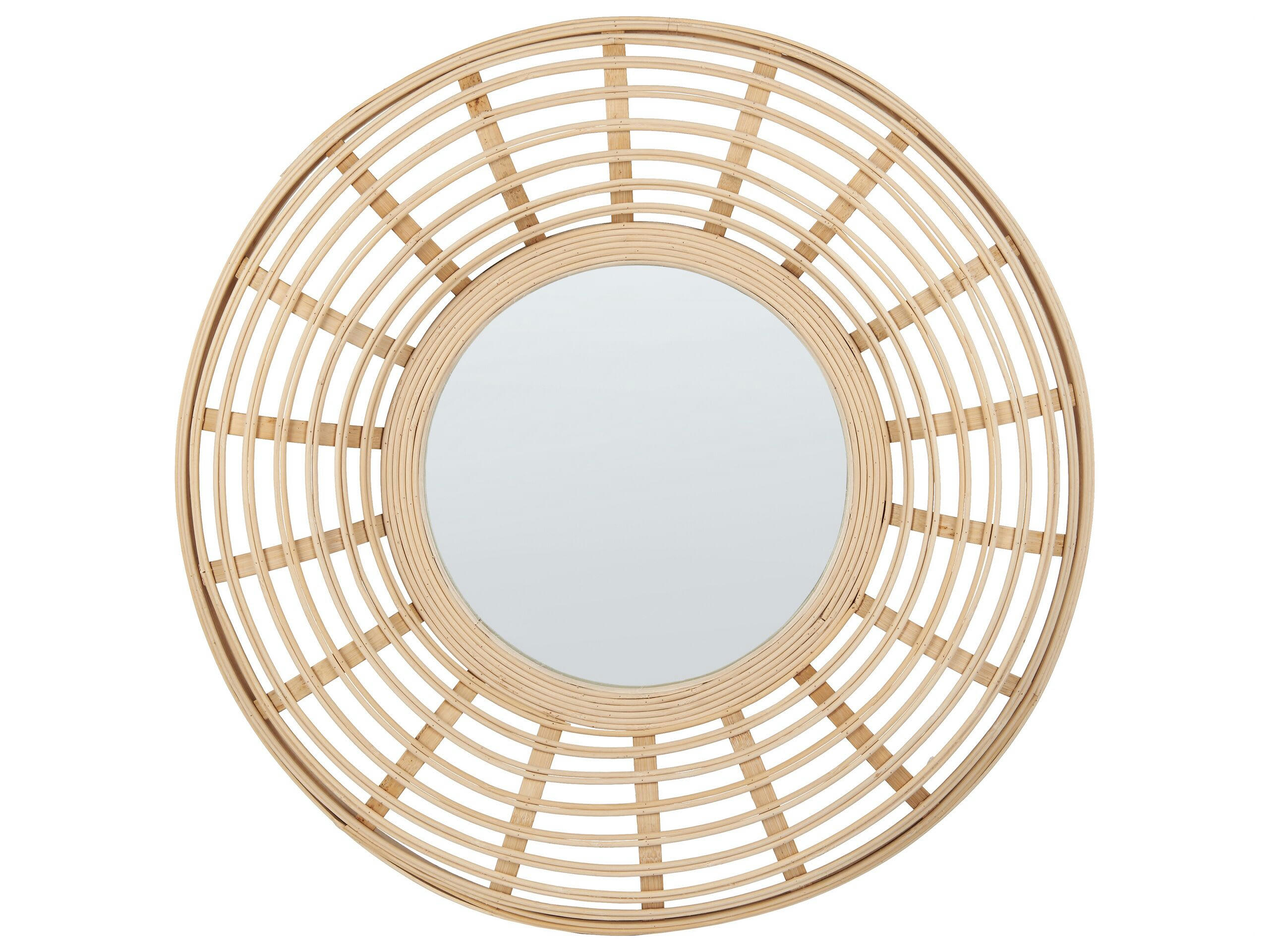 HANUA - Miroir en bois solide naturel 60x60