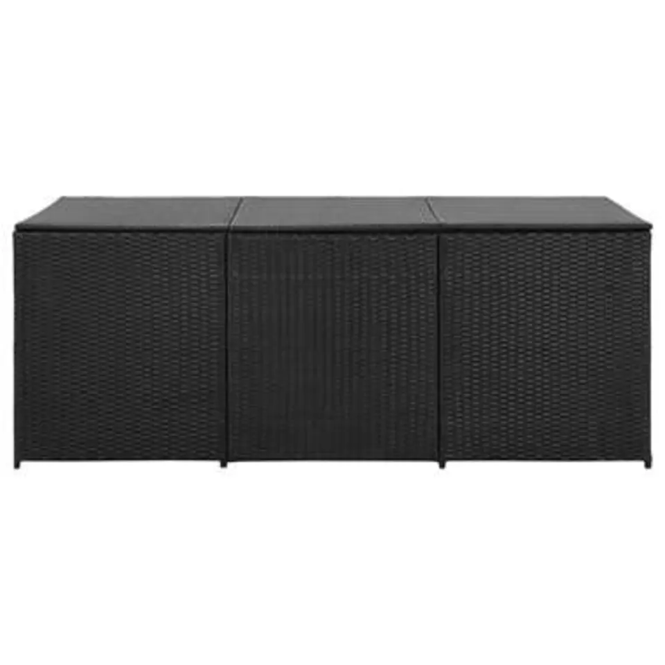 vidaXL - Opbergbox - Zwart - Poly rattan - 180 x 90 x 70 cm