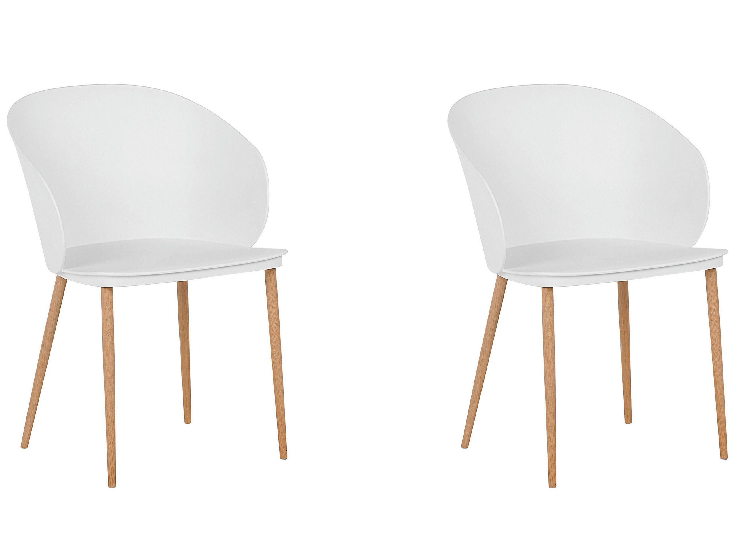 BLAYKEE - Lot de 2 chaises de salle à manger blanches