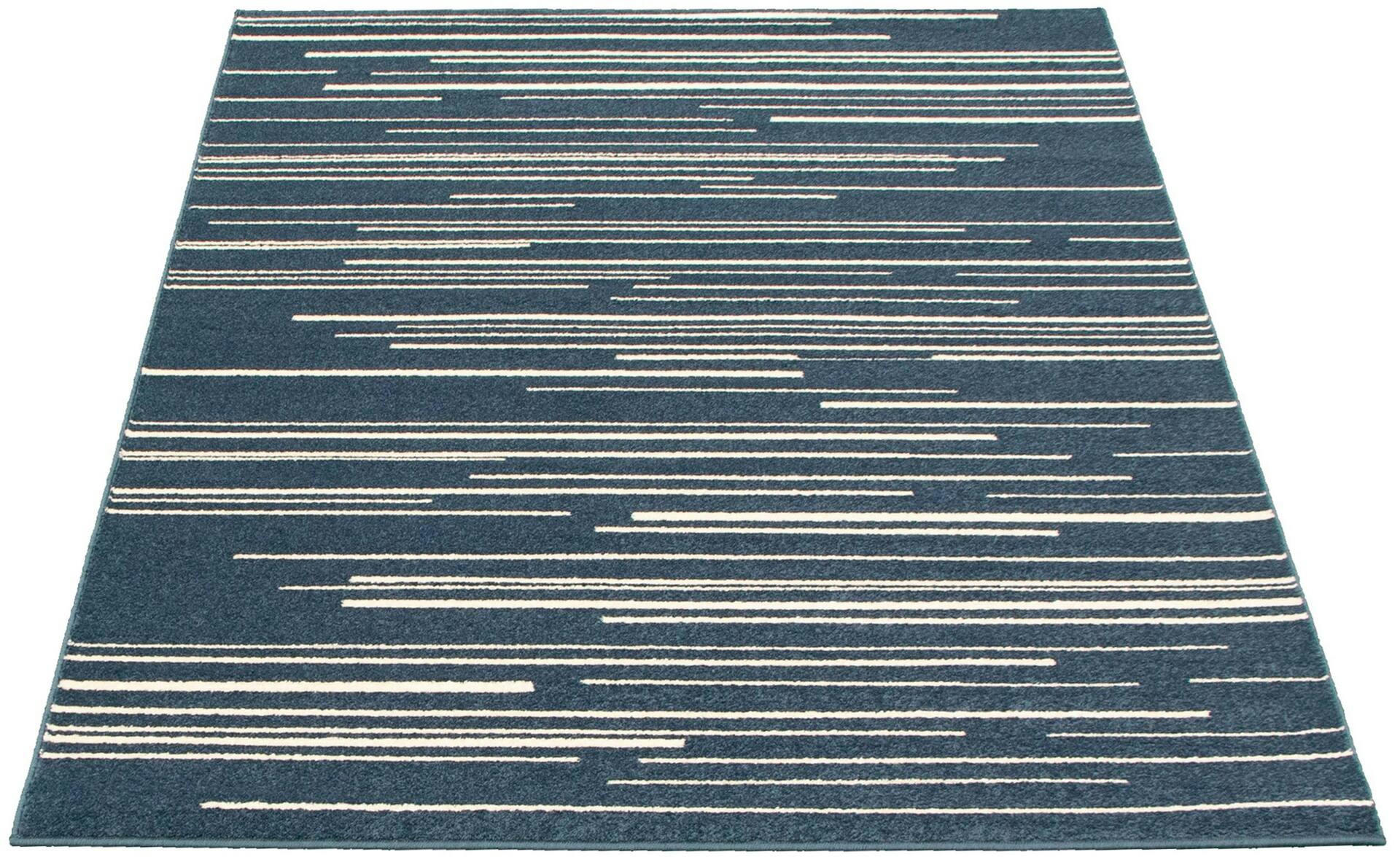 ECARPET Fika Indoor Area Rug, Petrol/Cream, Assorted Sizes