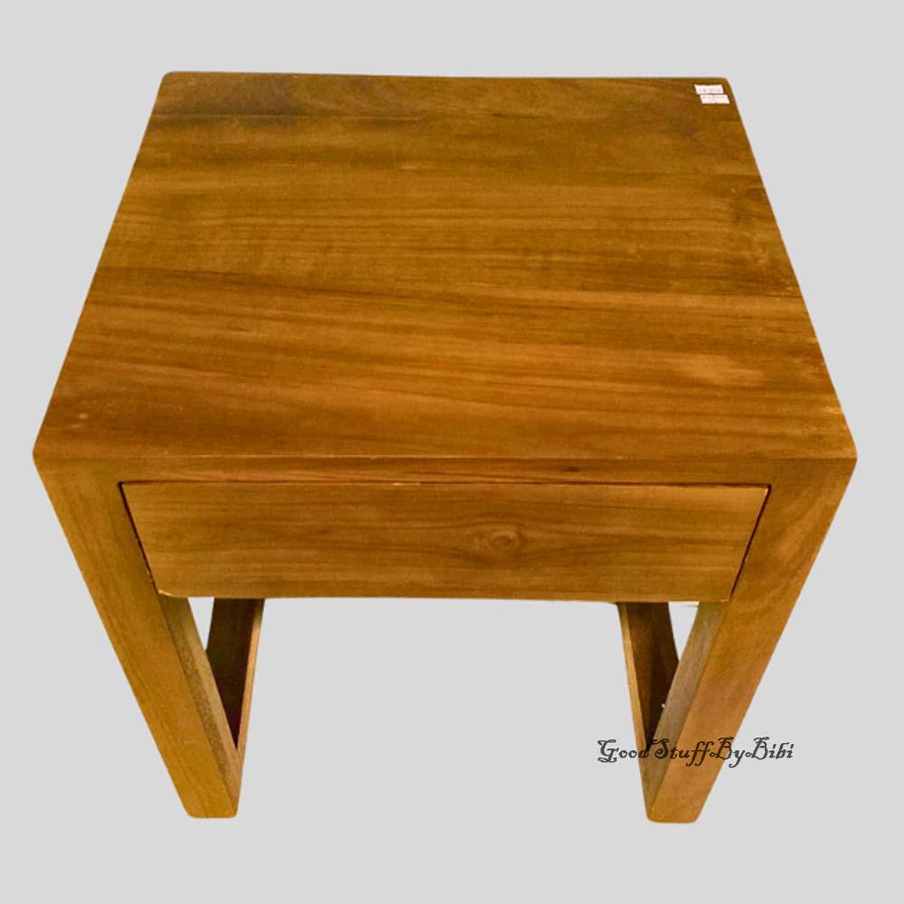 Solid Wood Bedside Table with Drawer Wooden Nightstand, Rustic Nightstand, Walnut Bedside Cabinet, Modern Bedroom Furniture