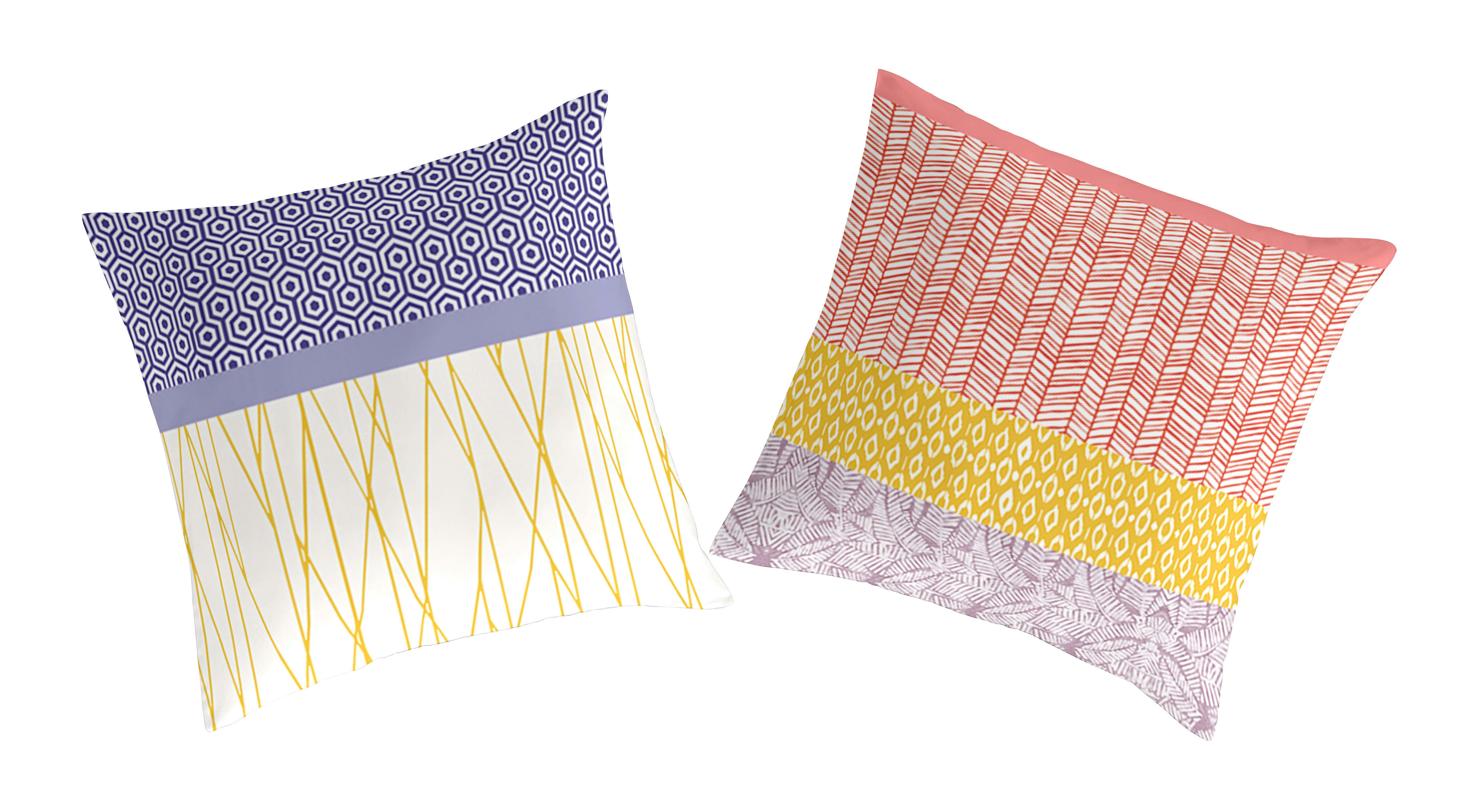 SAUVAGE TO - 2 taies d'oreiller en coton bicolore 65x65