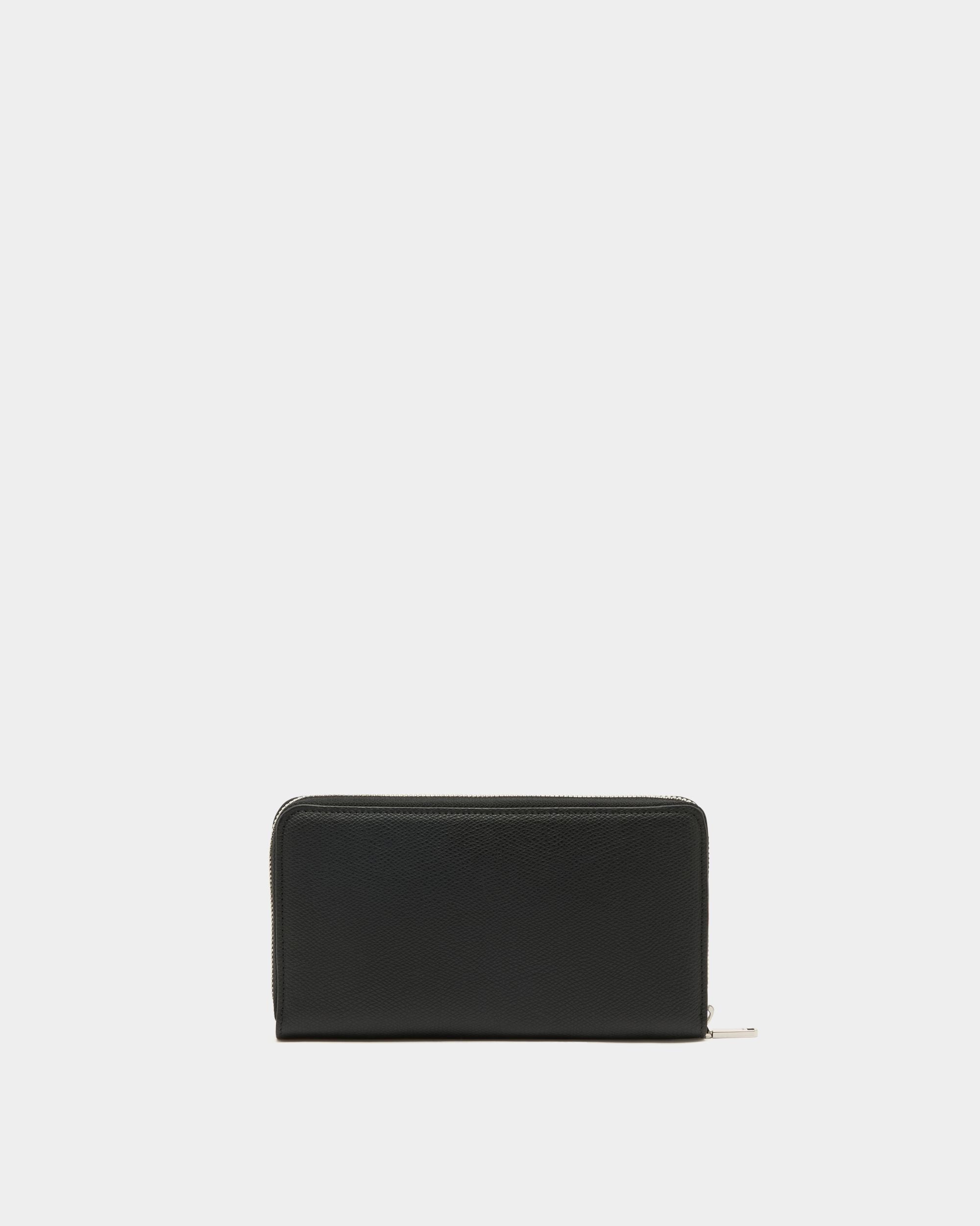 Bally Essential Geldbörse Mit Umlaufendem Reißverschluss Aus Genarbtem Leder In Schwarz