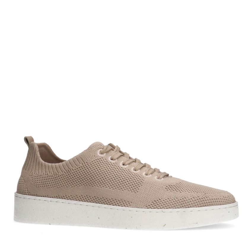 Manfield Beige knit fabric sneakers