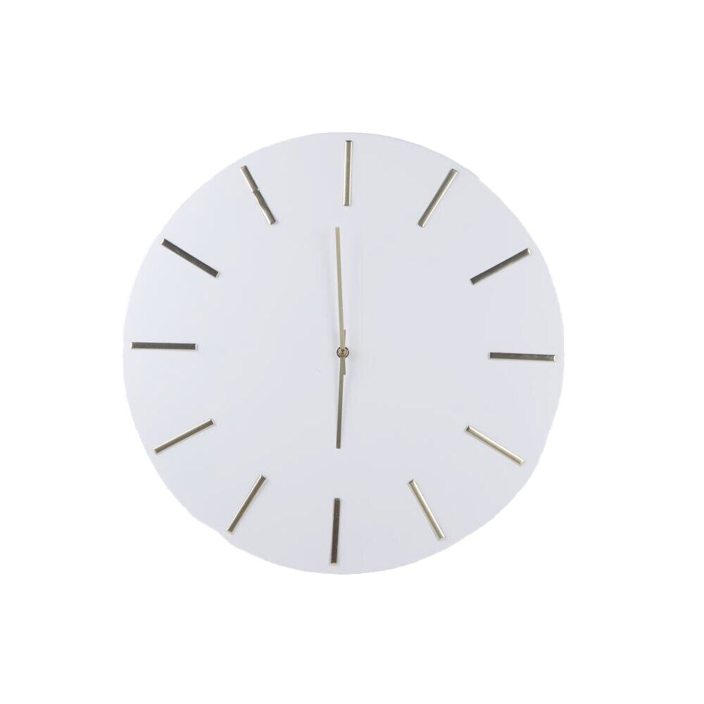 Horloge ronde barres en métal et plastique blanc Ø50cm