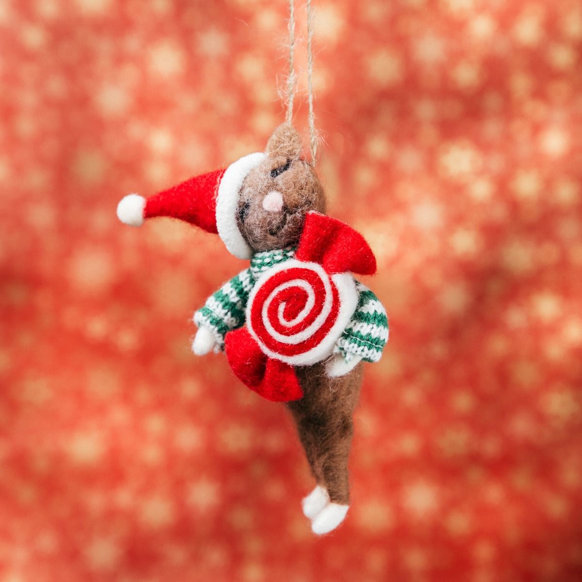 Zawieszka PETTIES filcowa miś z cukierkiem 11 cm