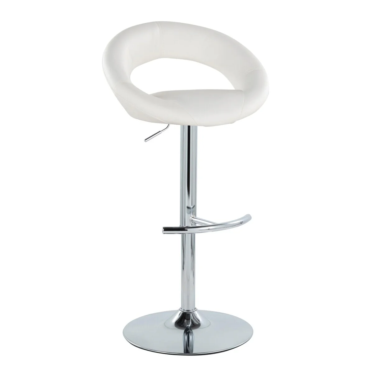 Silver Orchid Poppy Adjustable Bar Stool with Rounded T Footrest (Set of 2)