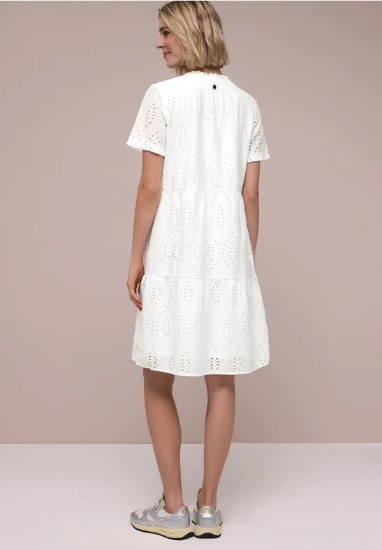 Knielanges Kleid mit Shiffleymuster