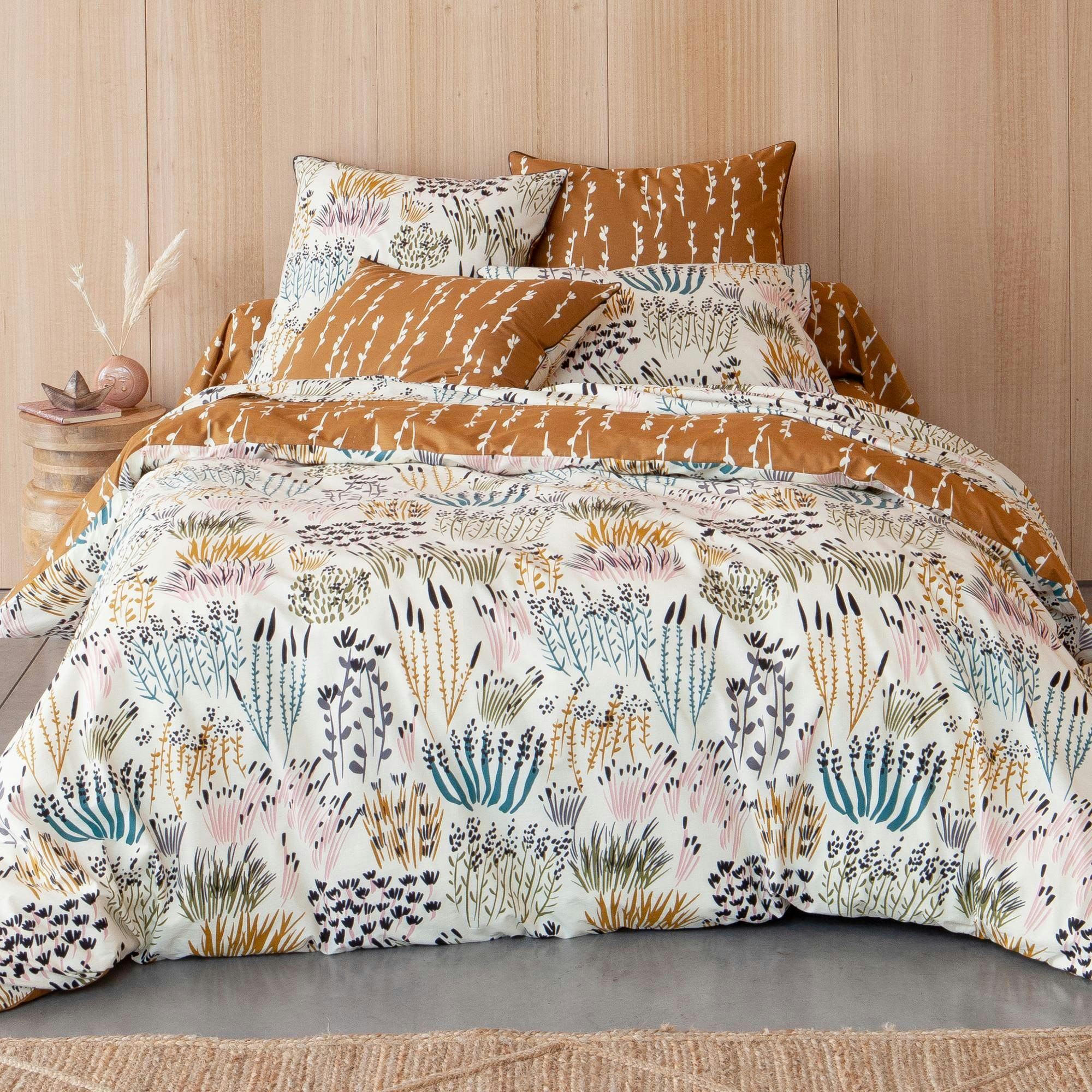 ROZZO - Housse de couette 260x240 beige en coton