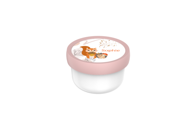 Ontwerp je eigen fruitbox Campus 300 ml - Eekhoorn, egel en wasbeer