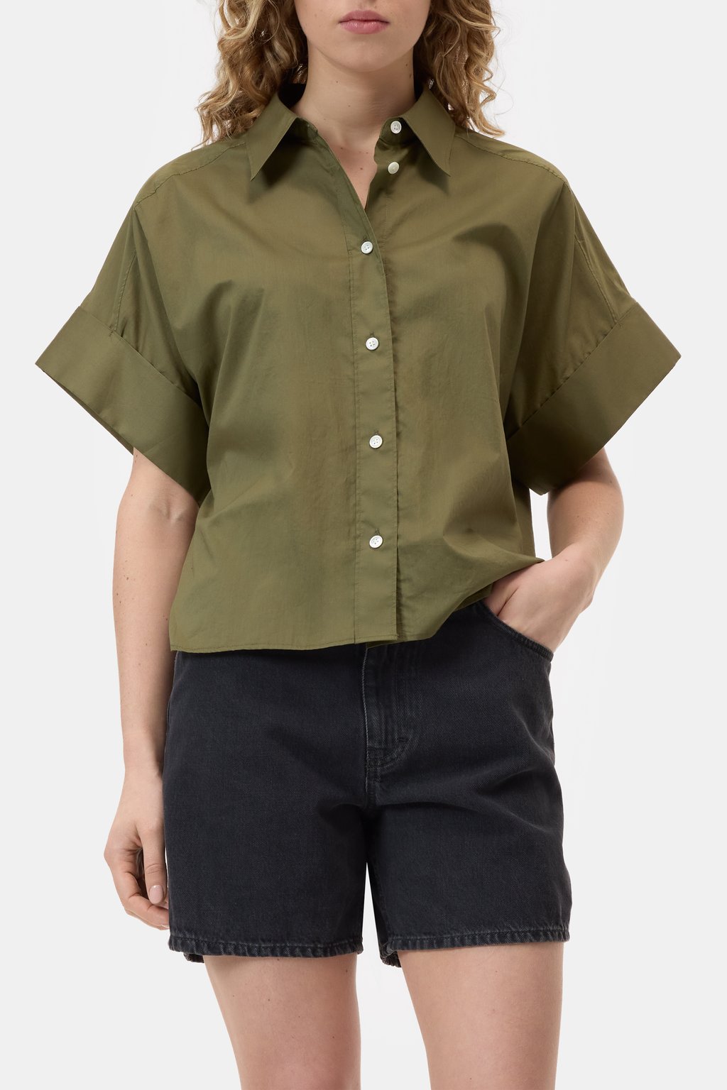 Kurzarm-Bluse aus Baumwolle