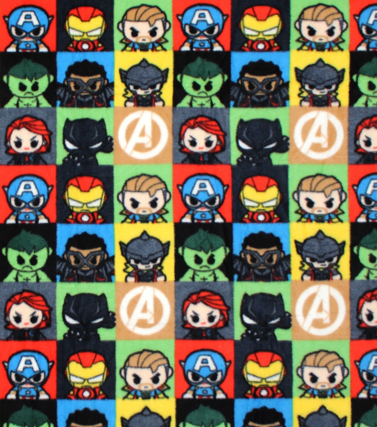 Marvel Mini Heroes Block Fleece Fabric